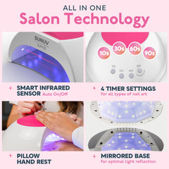 SUNUV Sun2C temporizadores 4 ajustes para secado personalizado.