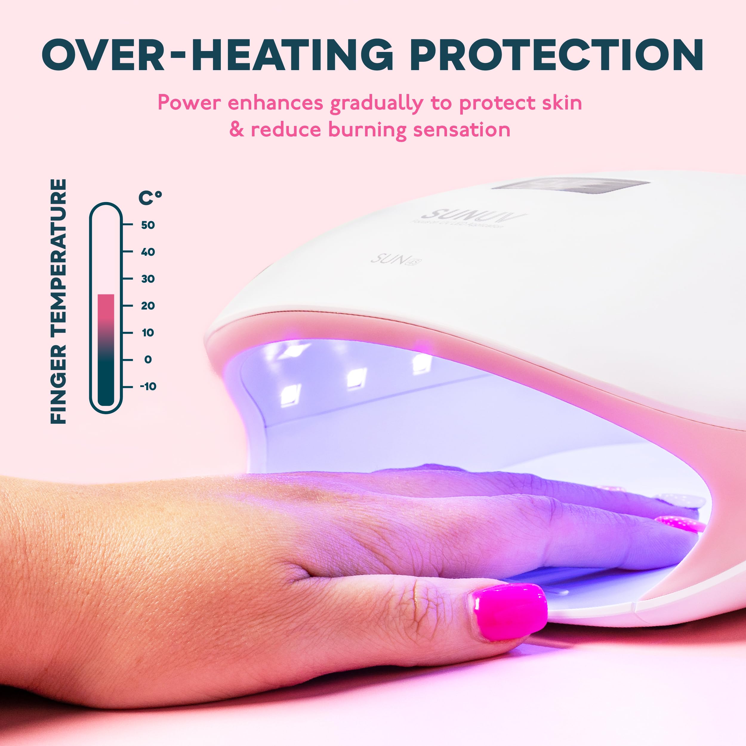 SUNUV SUN4S base desmontable para mayor comodidad durante la manicura