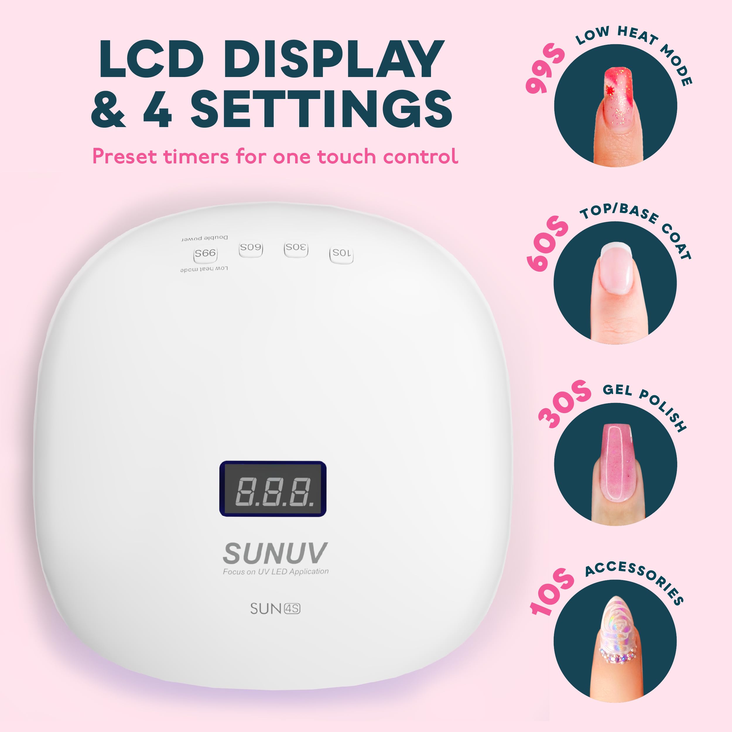 SUNUV SUN4S temporizadores 4 ajustables para secado preciso en casa