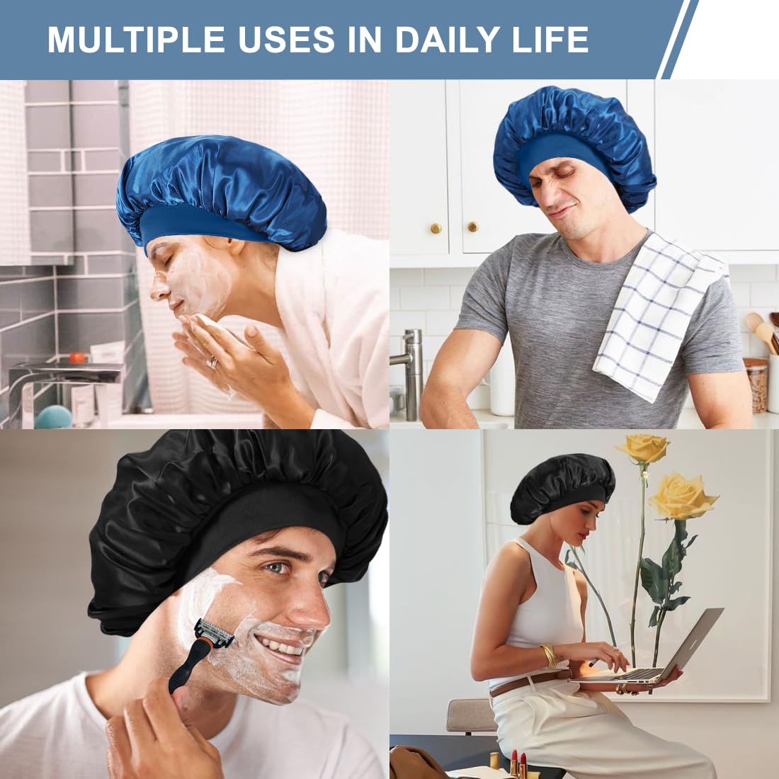 Supaze bonete satén para hombres y mujeres, cómodo y versátil.