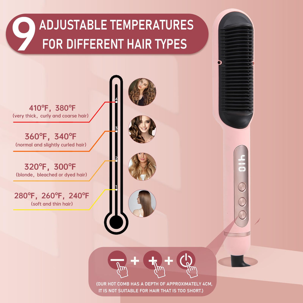 SUPBERC cepillo alisador con 9 temperaturas ajustables para distintos tipos de cabello