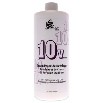 Super Star 10v crema peroxido para coloracion, envase de 32 onzas, uso para tintes