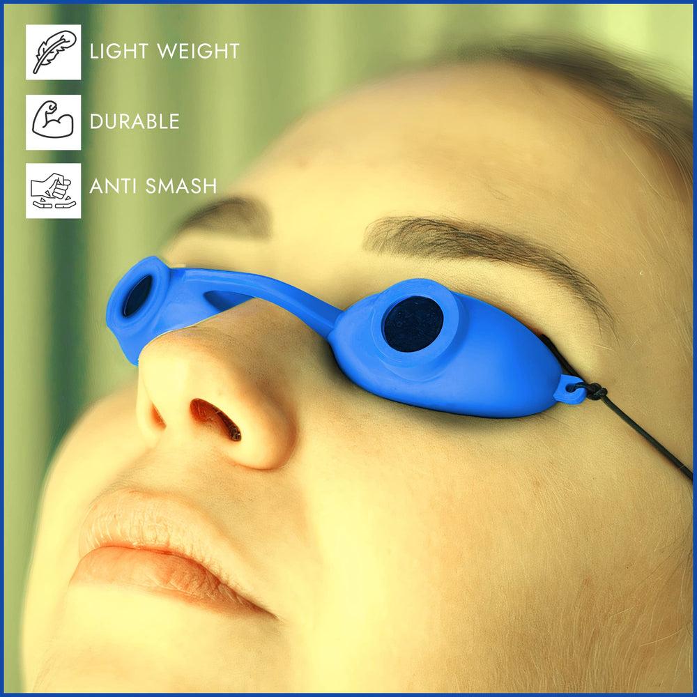 Protección para autobronceado en casa con gafas Super Sunnies Evo.