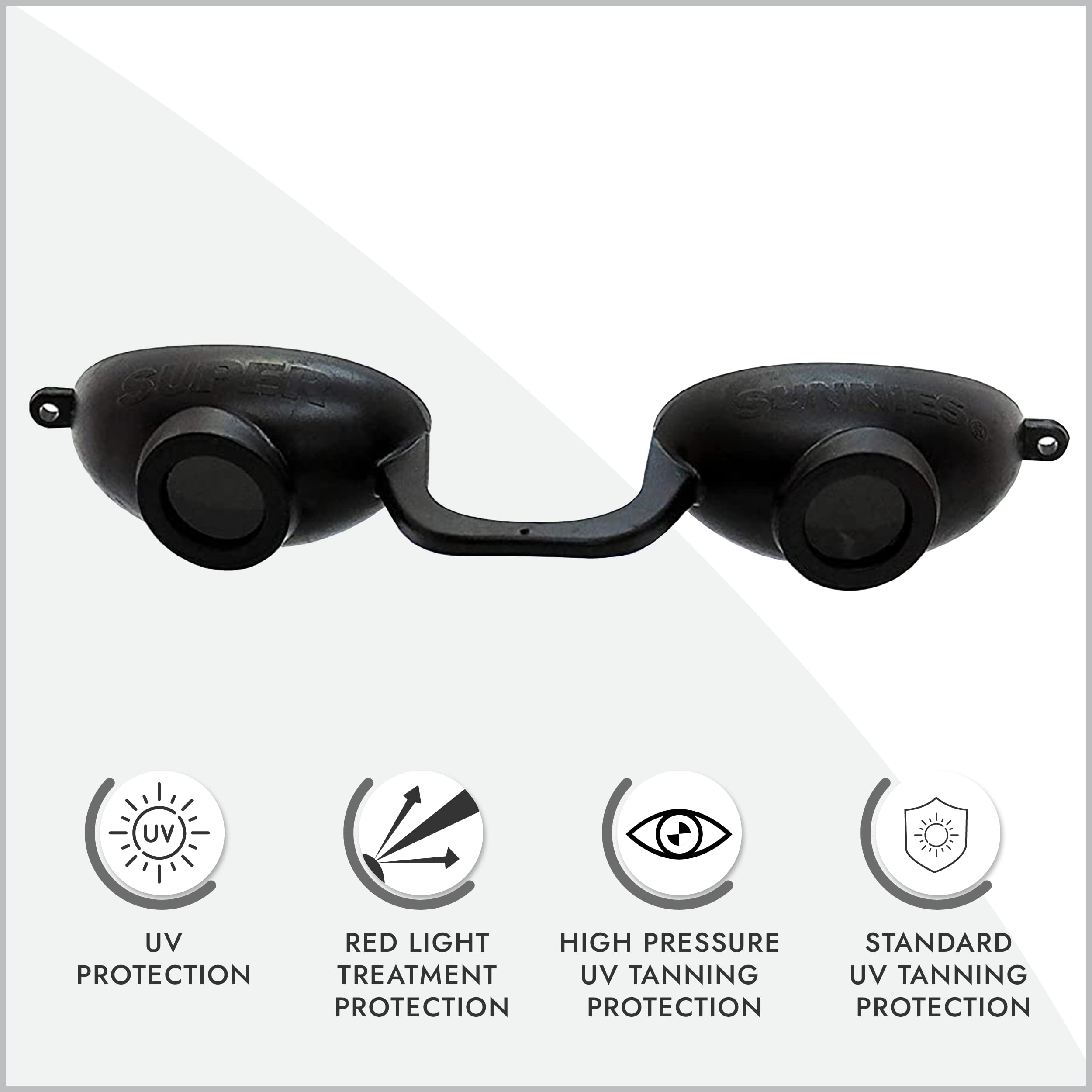 Protección ocular con luz roja para terapia de luz con Super Sunnies Evo.