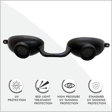 Protección ocular con luz roja para terapia de luz con Super Sunnies Evo.