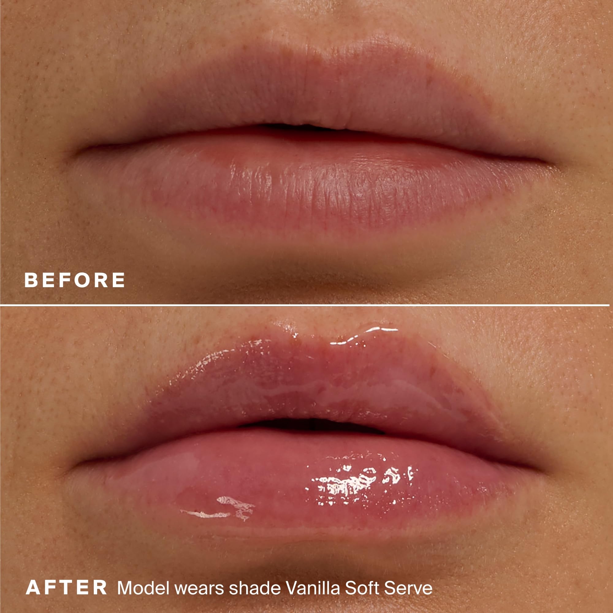 Manteca de karité y péptidos para hidratar y mejorar la apariencia de los labios.