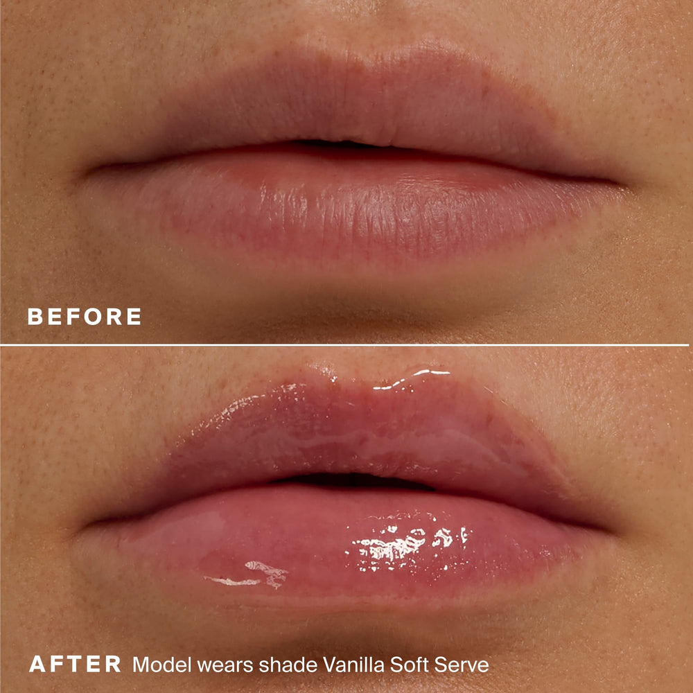 Manteca de karité y péptidos para hidratar y mejorar la apariencia de los labios.