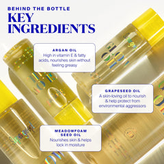 Supergoop Glow Oil con caléndula y meadowfoam para piel nutrida.