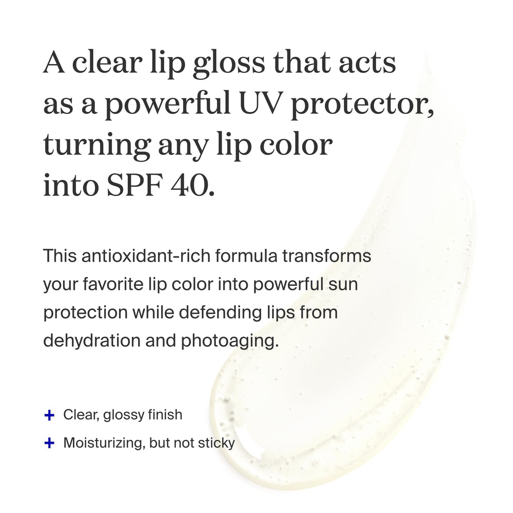 Supergoop Lipscreen Shine SPF 40 — aplicación en labios para un aspecto natural y brillante.