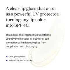 Supergoop Lipscreen Shine SPF 40 — aplicación en labios para un aspecto natural y brillante.