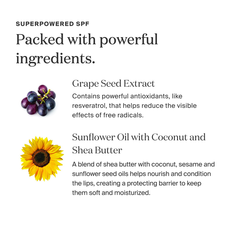 Supergoop Lipscreen Shine SPF 40 — tubo translúcido con fórmula ligera para labios.