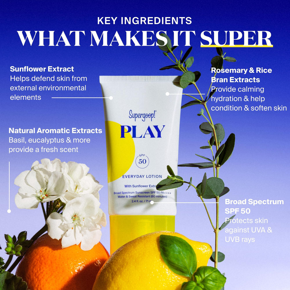 PLAY SPF 50 libre de oxybenzone y octinoxato.