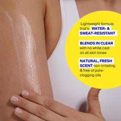 Close-up texture of Supergoop! PLAY Everyday Lotion showing lightweight, non-greasy feel