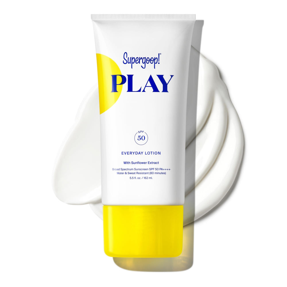 Supergoop PLAY Lotion SPF50, bouteille pratique, protection solaire quotidienne