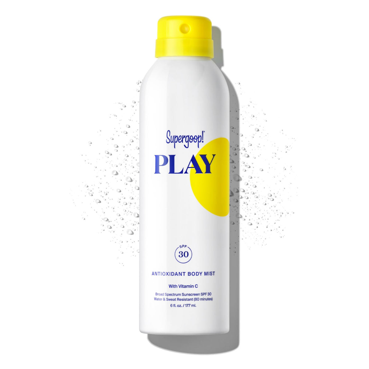 Supergoop PLAY SPF 30, botella con atomizador vertical para aplicación rápida