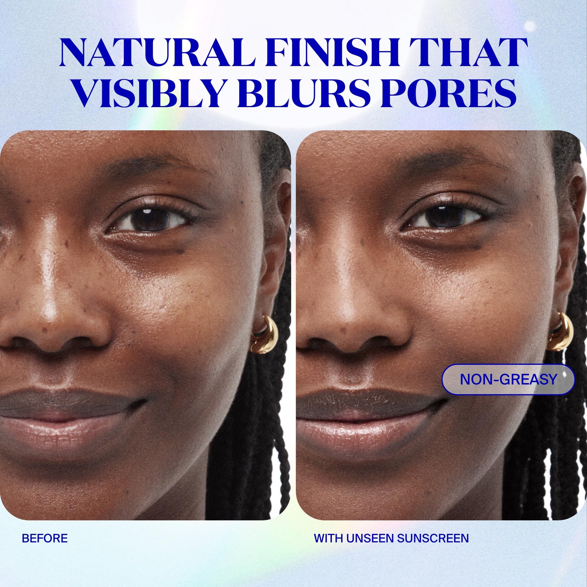 Supergoop Unseen Sunscreen, sin residuo blanquecino, tono natural para todo tipo de piel.
