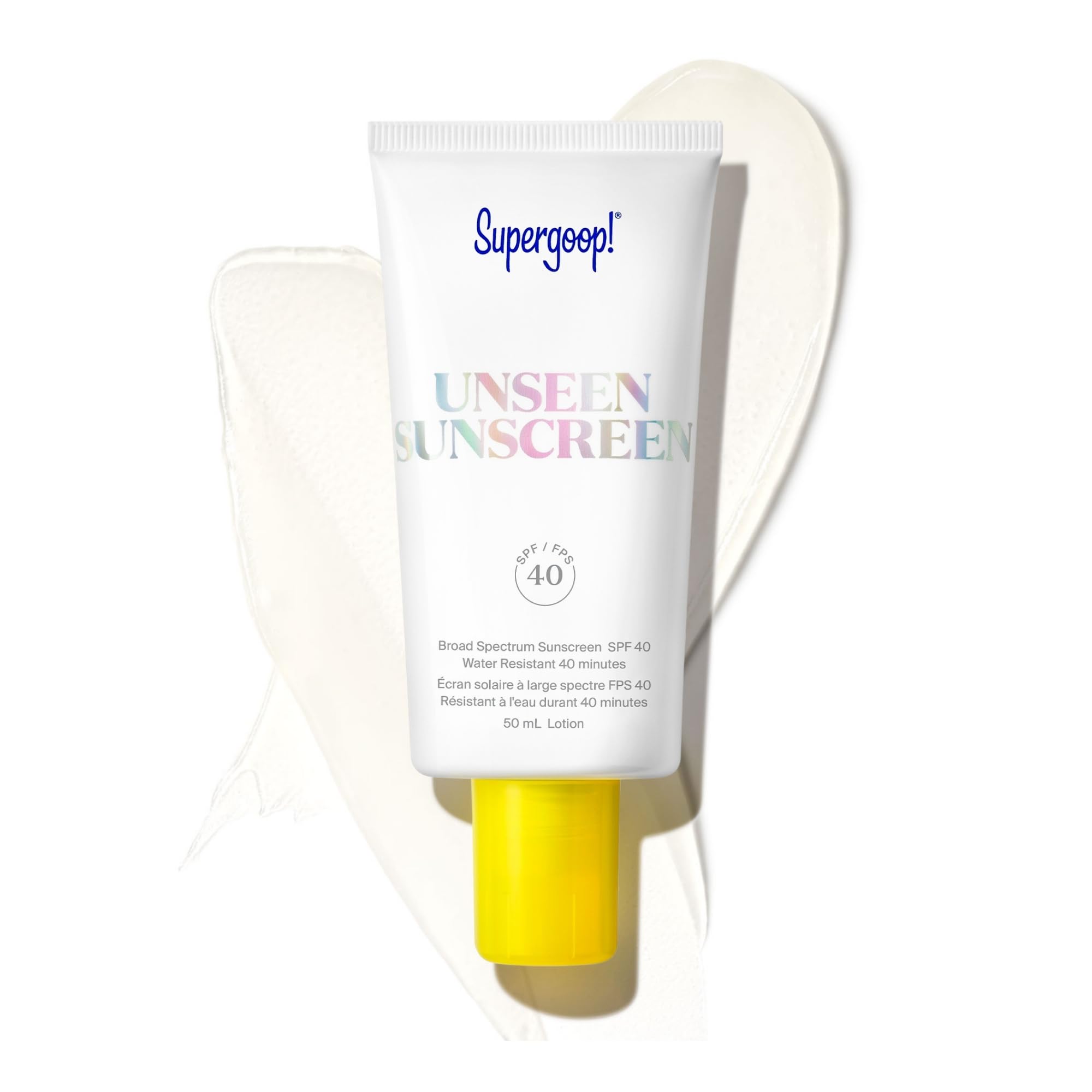 Supergoop! Unseen écran solaire, bouteille invisible, protection SPF 40 sans huile ni parfum.