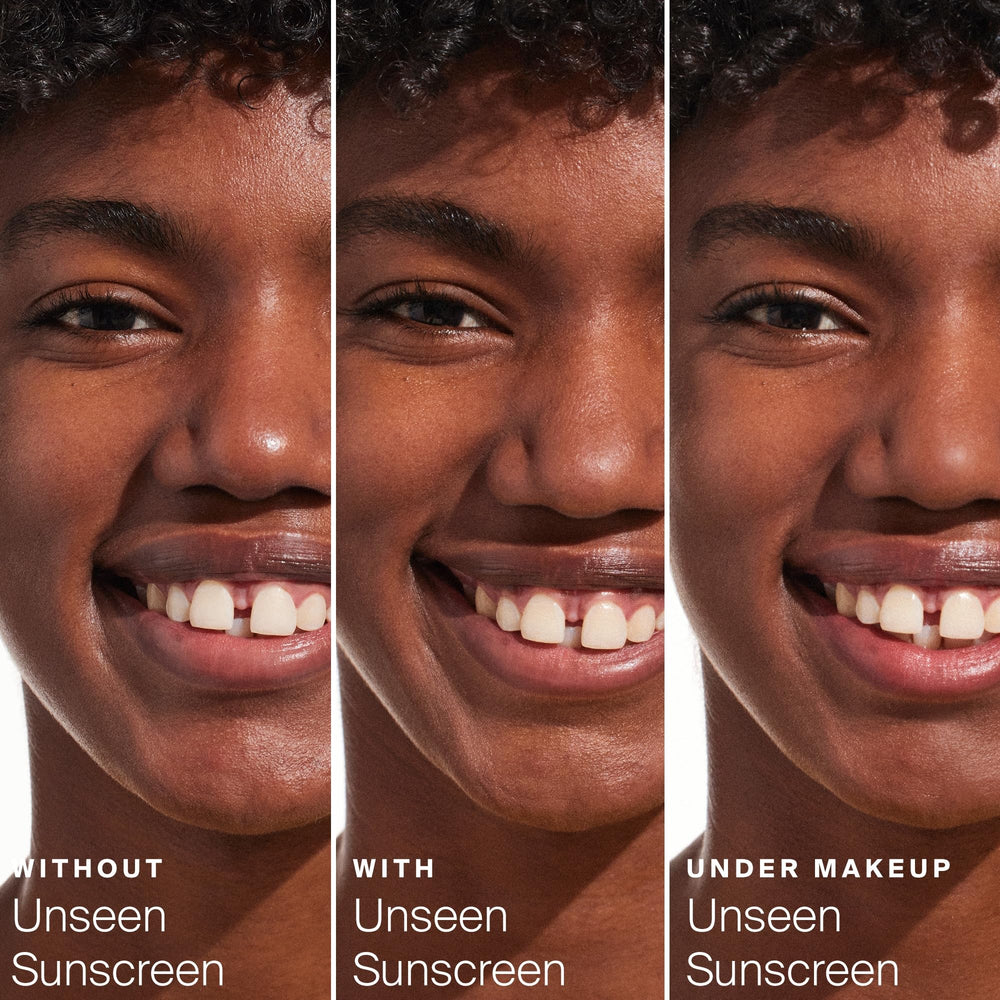 Supergoop! Unseen Sunscreen protege frente a luz azul y rayos ultravioleta para la piel.