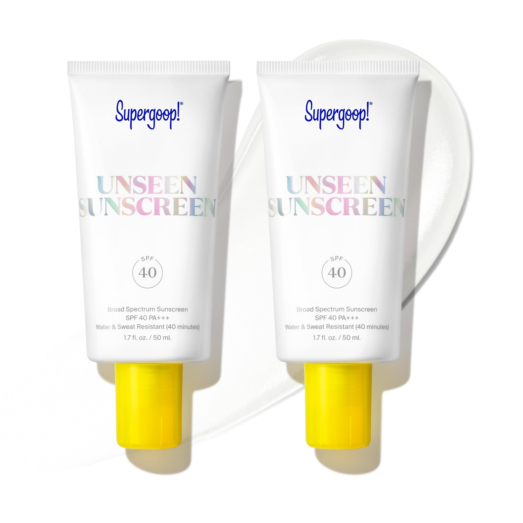 Supergoop! Unseen Sunscreen muestra textura invisible para acabado natural.