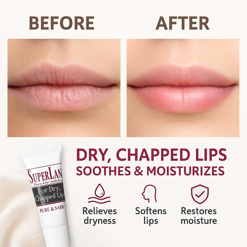 Textura cremosa de Superlan hidrata los labios de forma suave.