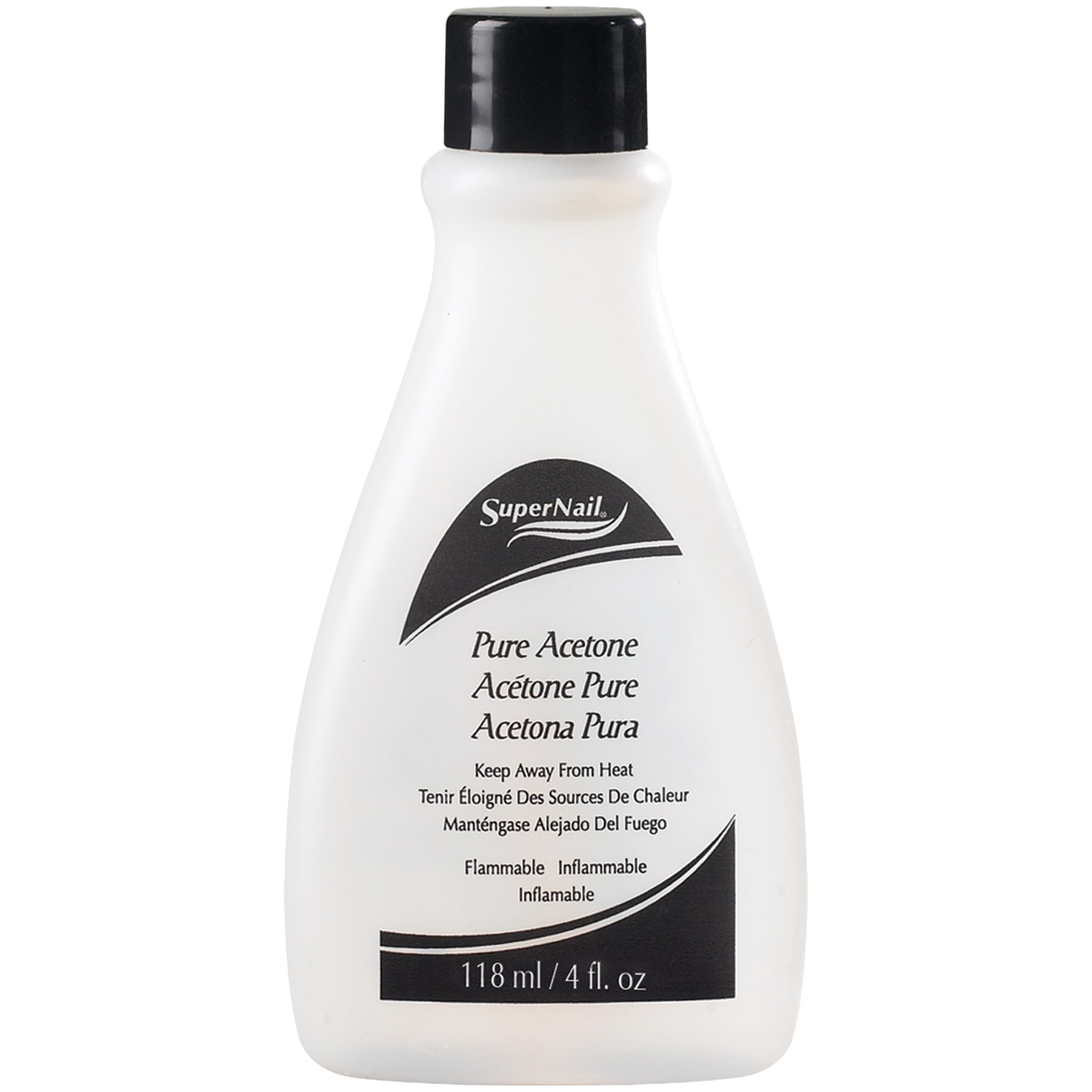SuperNail removedor de acetona pura, botella de 4 oz para uso rápido.