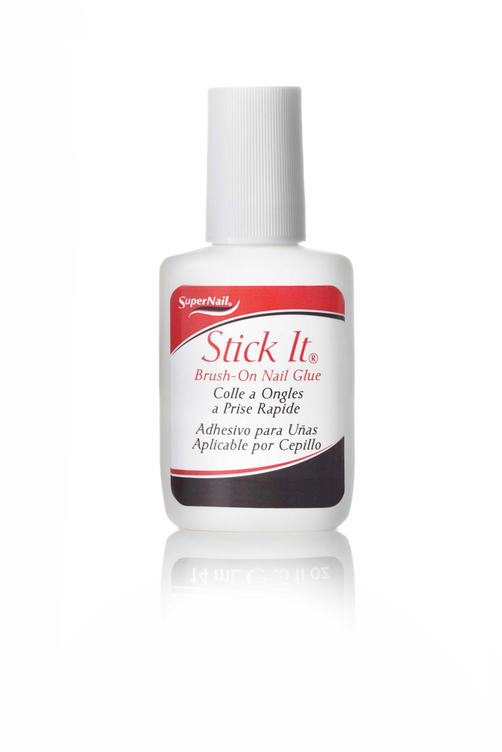 SuperNail Stick It Glue con brocha para aplicación precisa de uñas