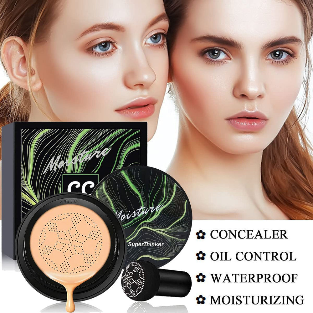 Cobertura uniforme de la Crema CC SuperThinker que oculta imperfecciones.
