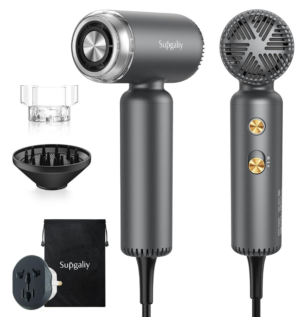 SUPGALIY secador con doble voltaje, ideal para viajar.