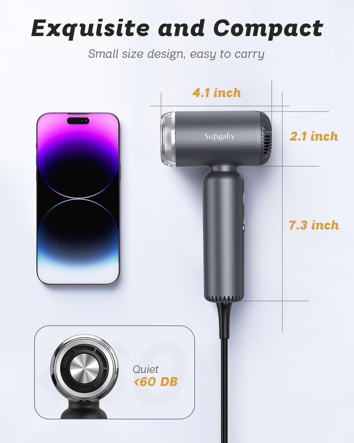SUPGALIY tecnología iónica para cabello suave y menos frizz.