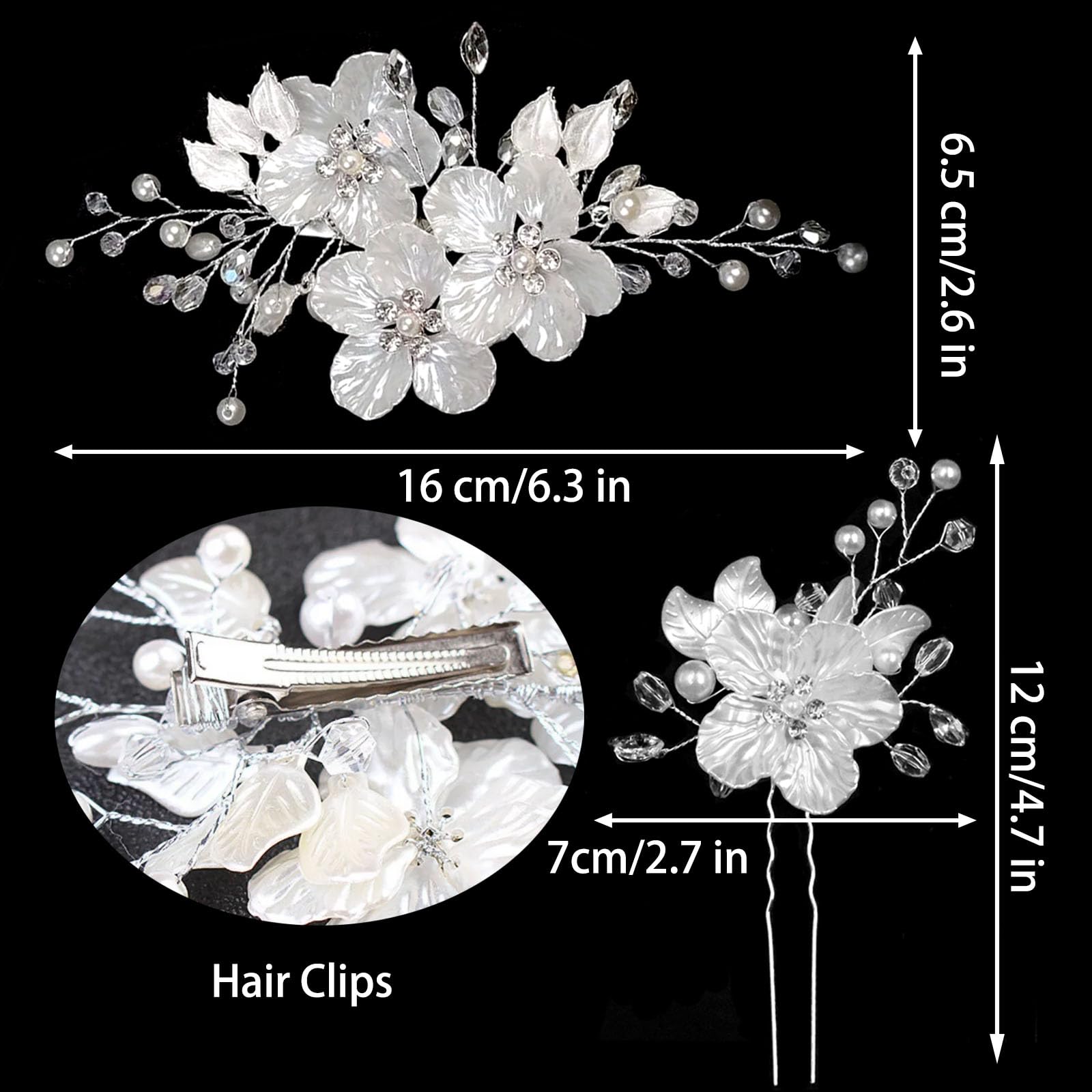 Supgoodom horquillas para cabello, boda, con cristales para recogidos.