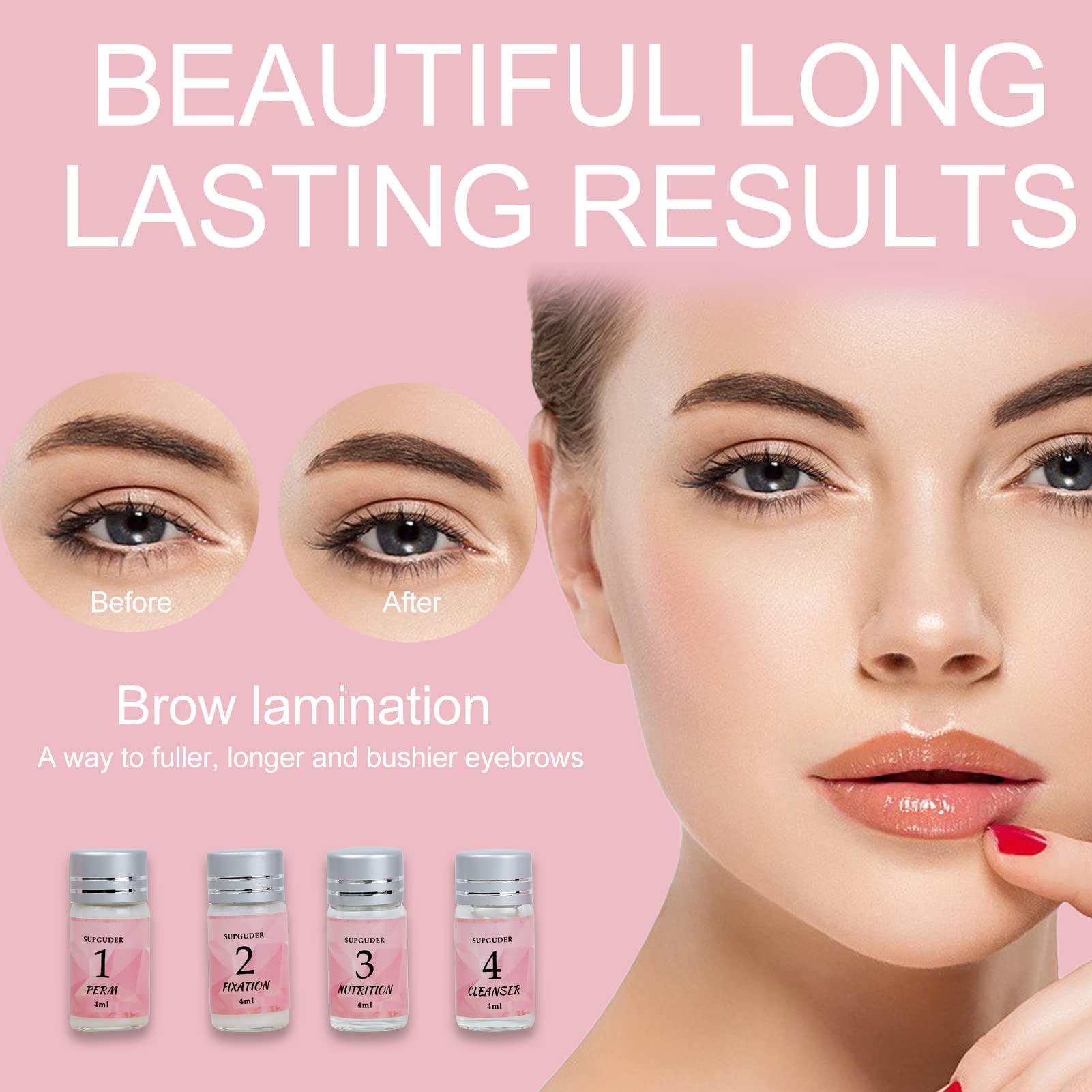 Coloración negra de SUPGUDER para cejas y pestañas de larga duración.