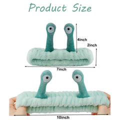 SuPoo diadema facial caracol verde, antenas elasticas para ajuste cómodo