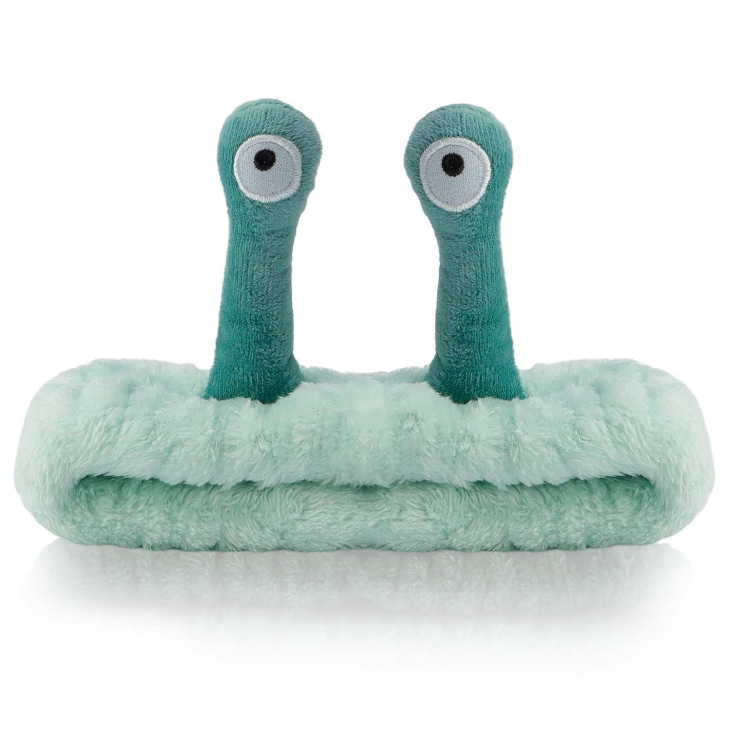 SuPoo diadema facial caracol verde, vista frontal para lavado de rostro