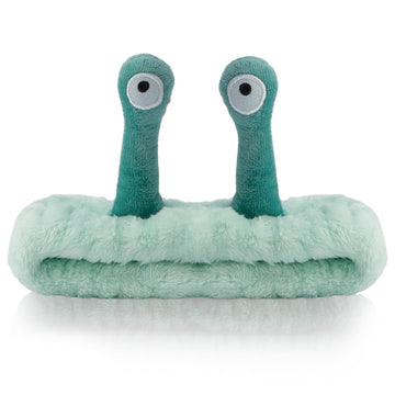 SuPoo diadema facial caracol verde, vista frontal para lavado de rostro