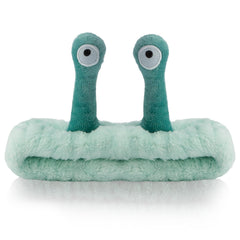 SuPoo diadema facial caracol verde, vista frontal para lavado de rostro