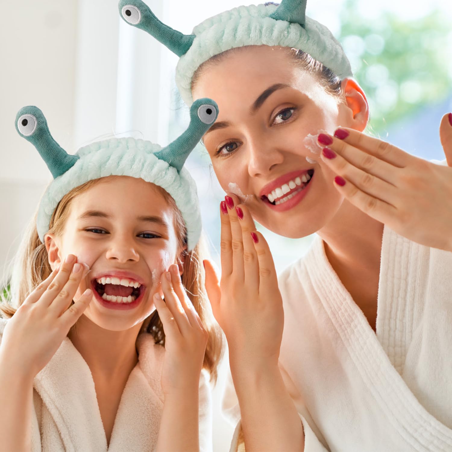 SuPoo diadema facial caracol verde, ideal para spa, maquillaje y ducha