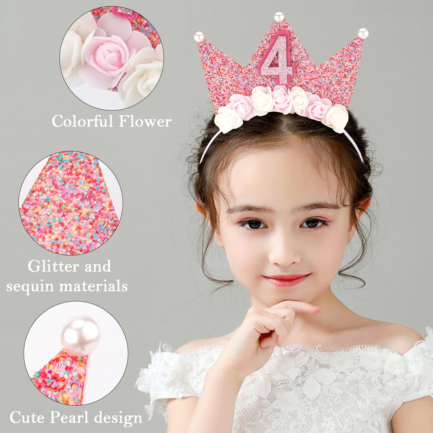 SuPoo diadema joyas princesa, acento glam para la celebración.
