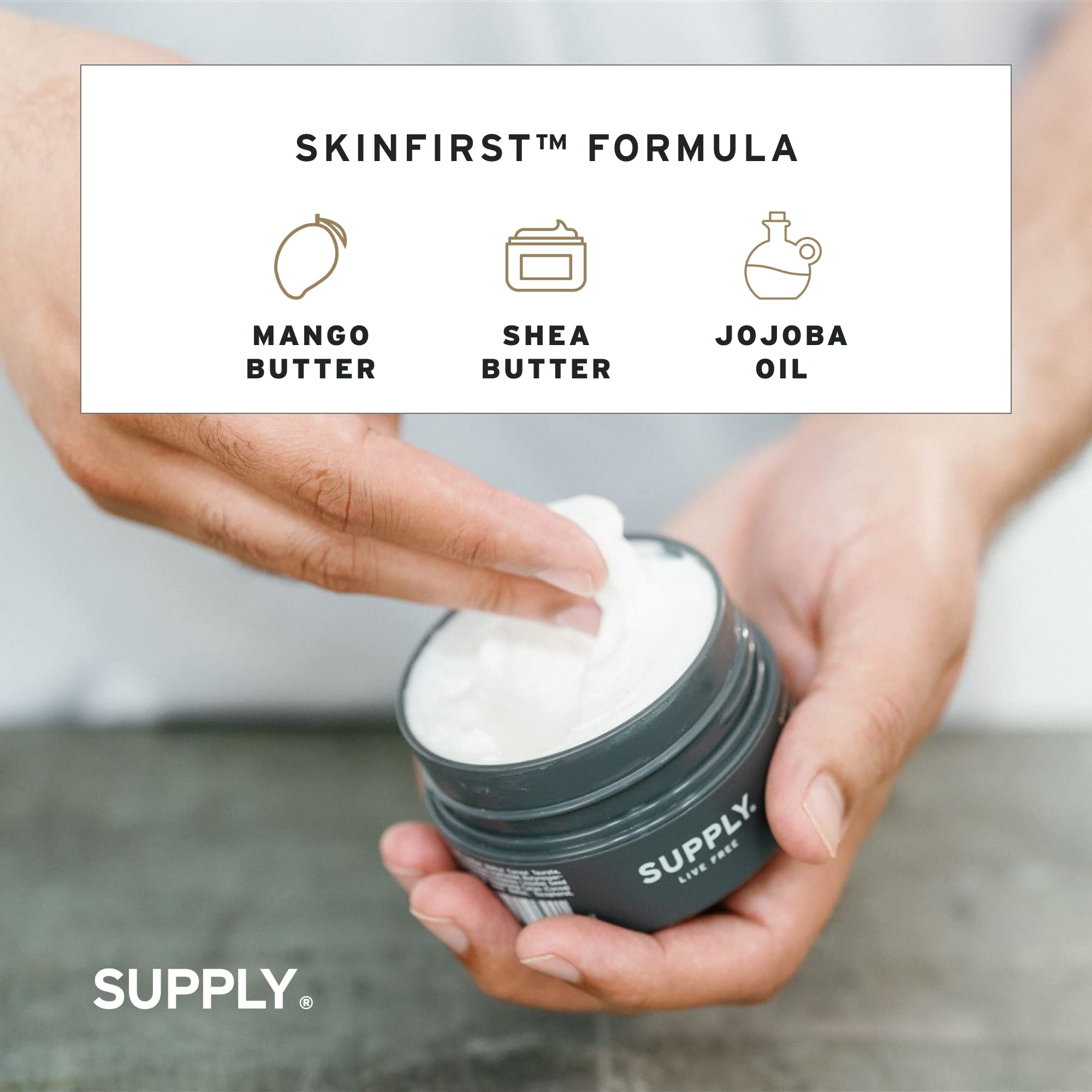 SUPPLY Ultra Lather ingredientes naturales aloe vera, jojoba y manteca de karité