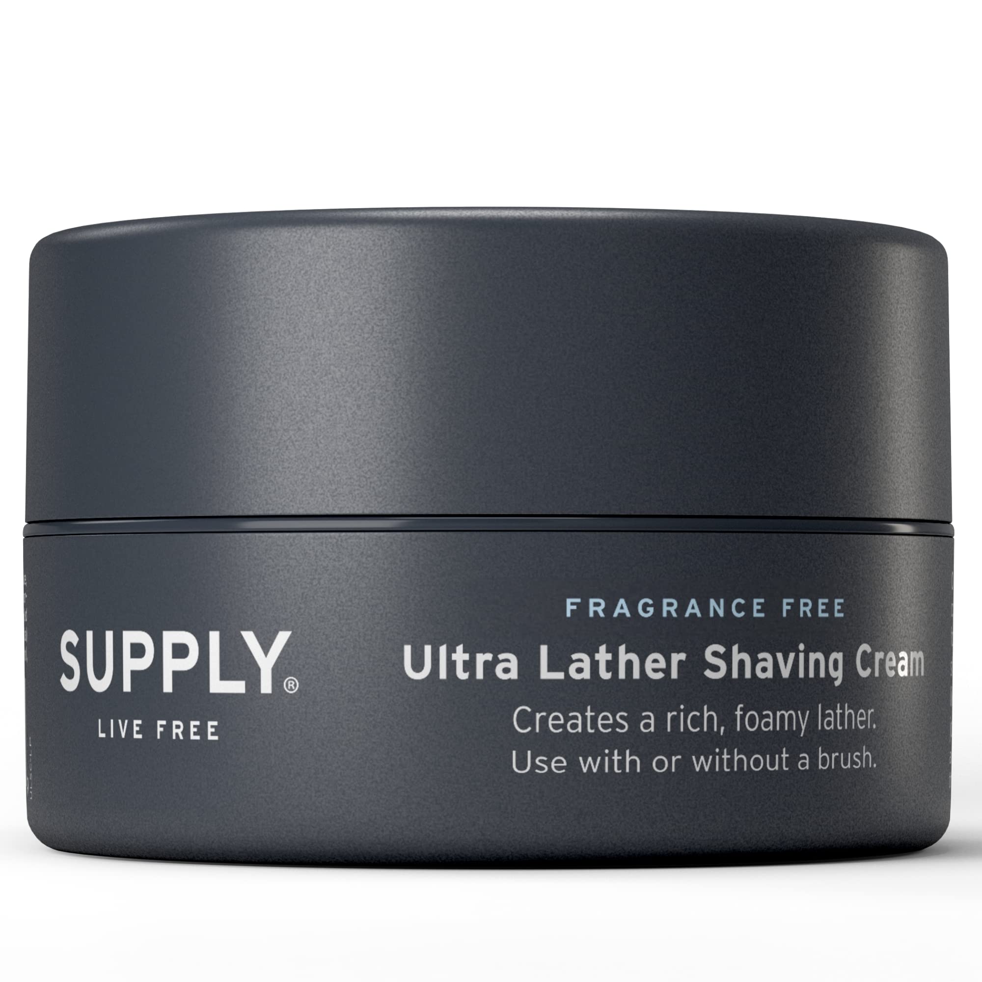 SUPPLY Ultra Lather crema de afeitar sin fragancia en tarro 3.4 oz para piel sensible