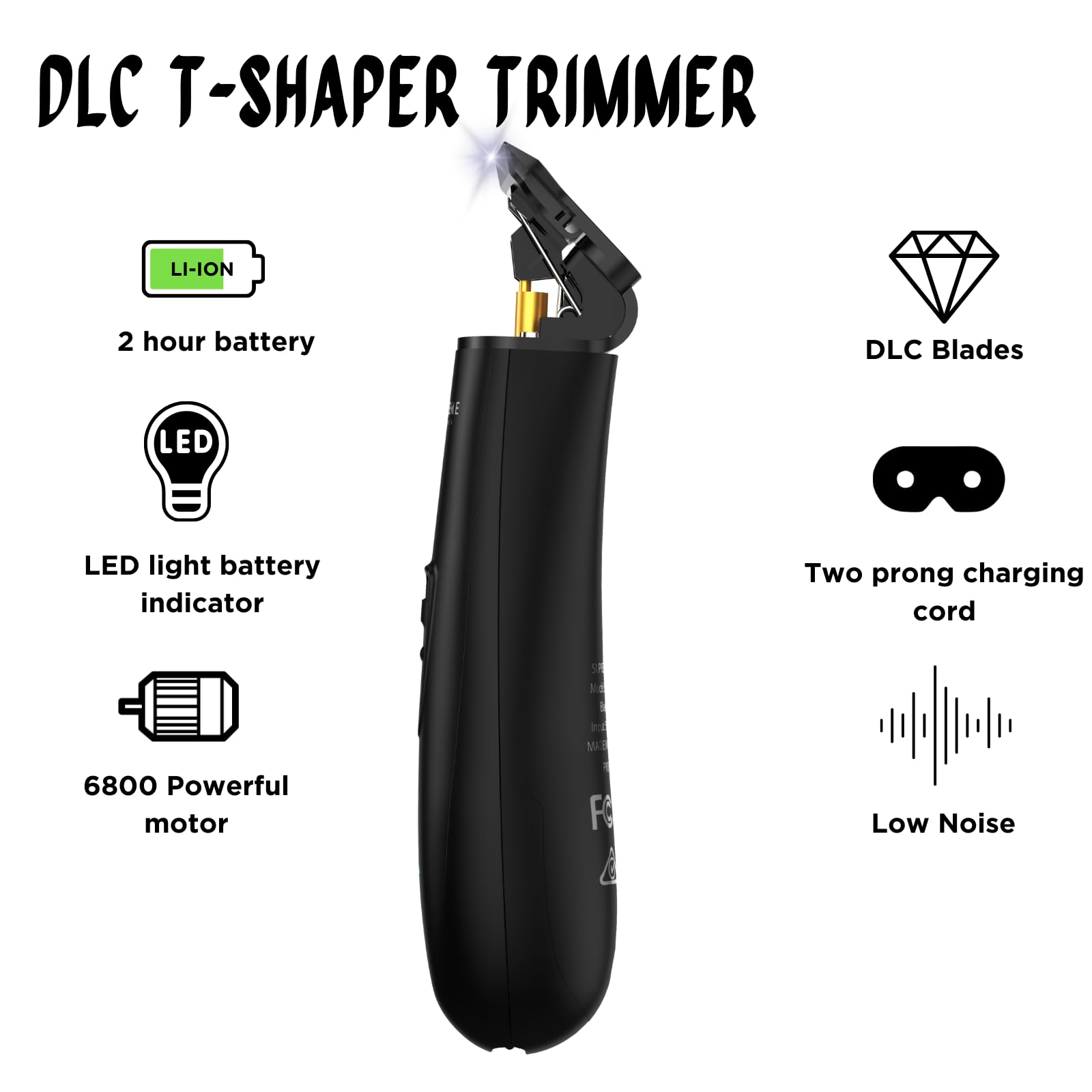Supreme Trimmer T Shaper con batería de 120 minutos para uso prolongado.