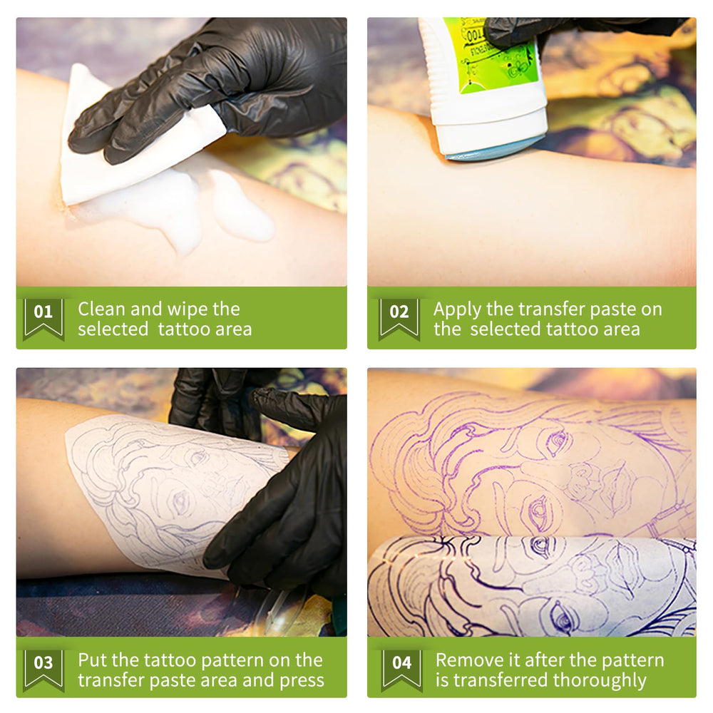 SUPVOX crema gel transferencia tatuajes: aplicación en tres pasos, limpio y preciso.