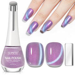 SUPWEE Esmalte Uñas con efecto ojo de gato perlado para un acabado luminoso.
