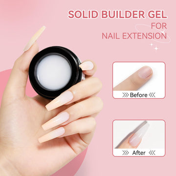 SUPWEE gel de construcción blanco para volumen y acabado liso en uñas