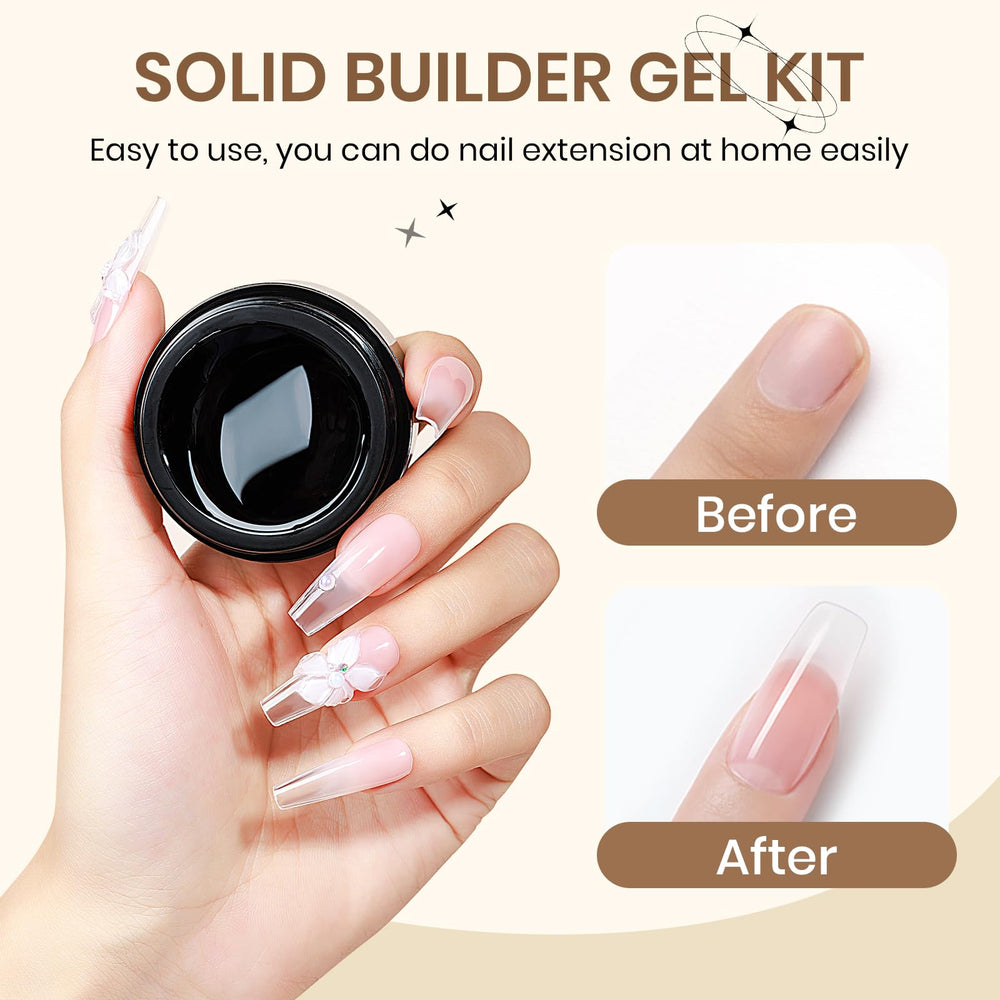 SUPWEE gel de extensiones transparente para un acabado natural.