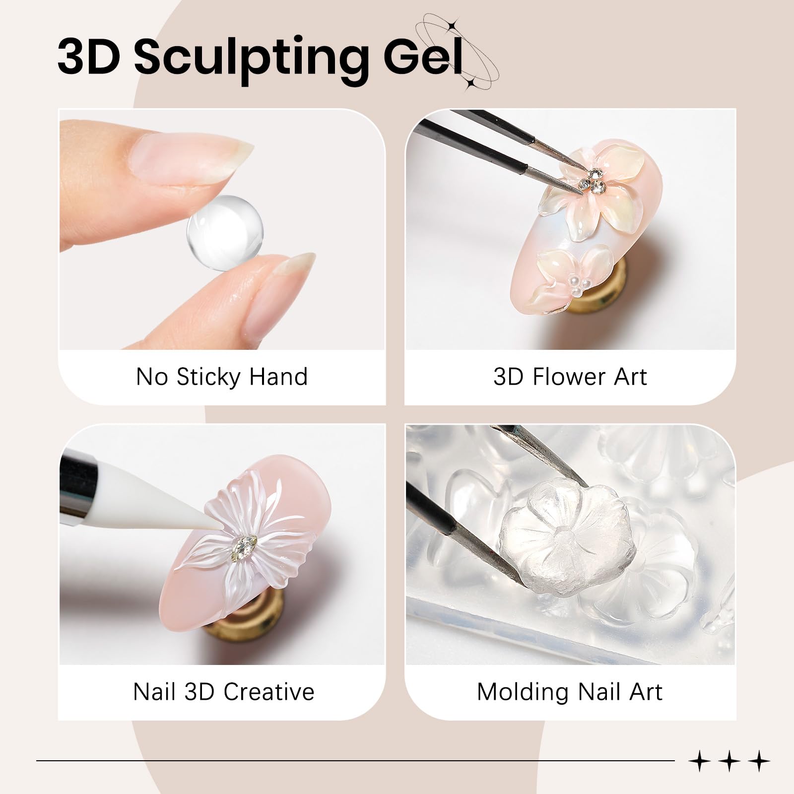 SUPWEE gel sin pegajosidad, aplicación limpia y control de secado.