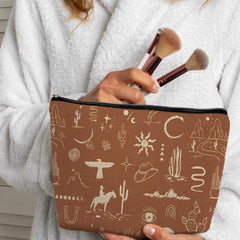 Bolso Supwhd con estampado vaquero divertido, añade estilo diario al maquillaje.