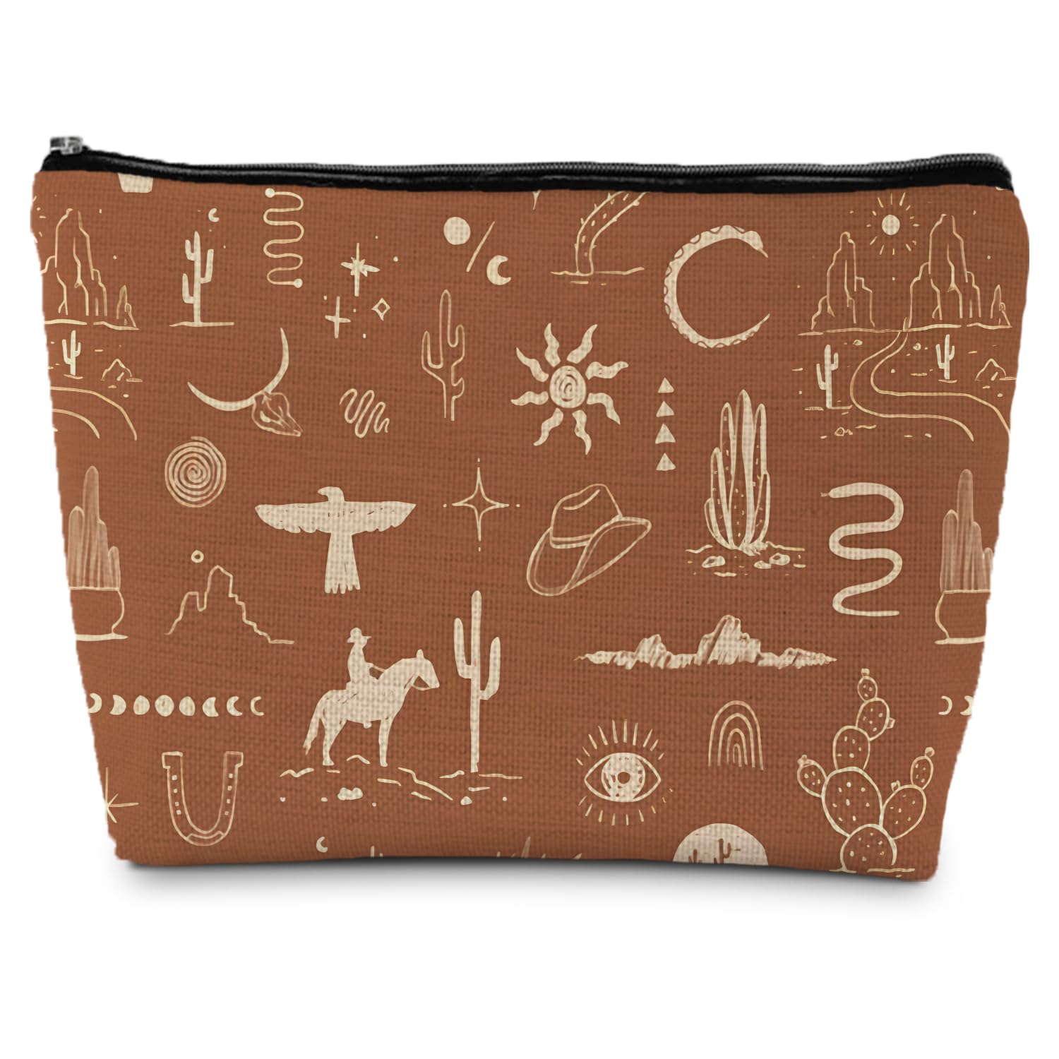 Bolso de maquillaje Supwhd Vintage Western ideal para llevar y organizar belleza.