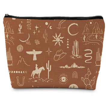 Bolso de maquillaje Supwhd Vintage Western ideal para llevar y organizar belleza.