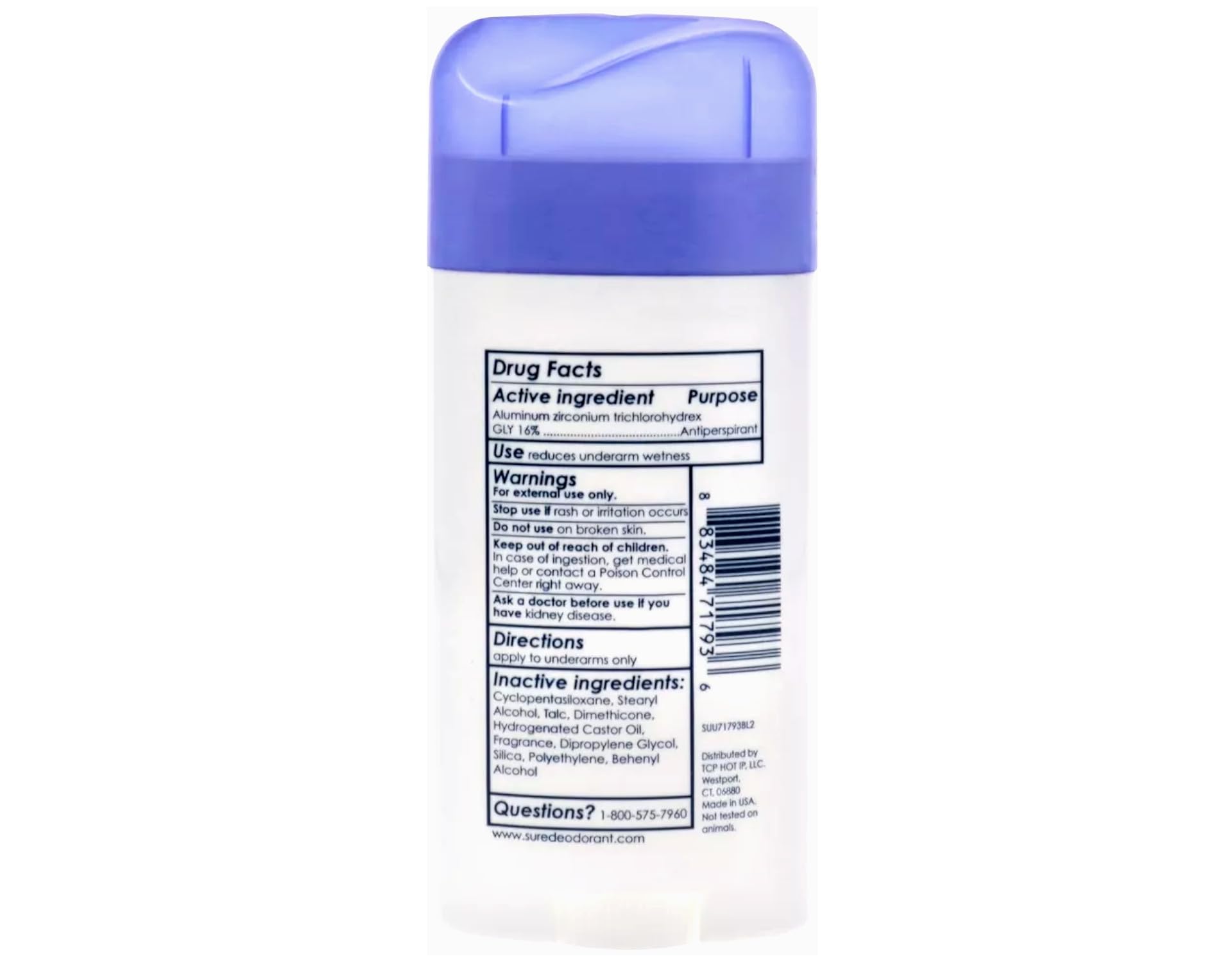 Sure solid stick application close-up shows smooth glide and odor control.