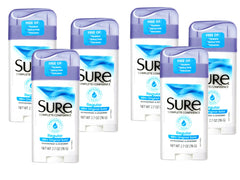 Sure solid antiperspirant front-pack view demonstrates compact daily protection.